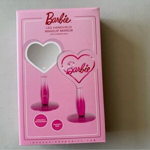 NIB Barbie LED Handheld Makeup Mirror with Standing Base